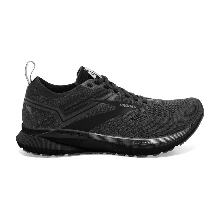 Brooks Mens Ricochet 3 Lightweight Road Running Shoes - Ebony/Blackened Pearl/Black/Grey (910365-QWT